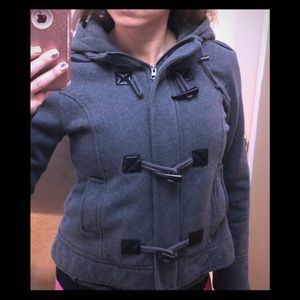 Soft grey Toggle Hooded Peacoat